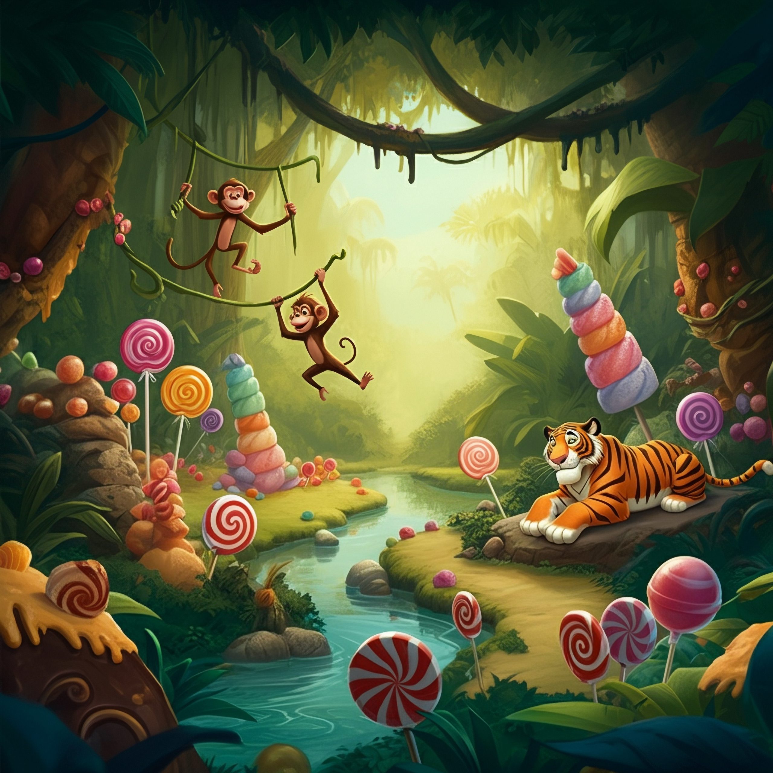 Jungle,Book,Theme,Of,A,Candyland,Game.,With,Candy,And
